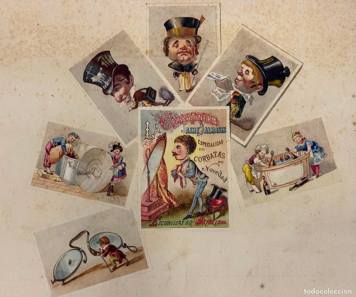 Arte: DIBUJO ORIGINAL A MANO DE PUBLICIDAD - BARCELONA LA CORBATINERA JAIME DALMASES -