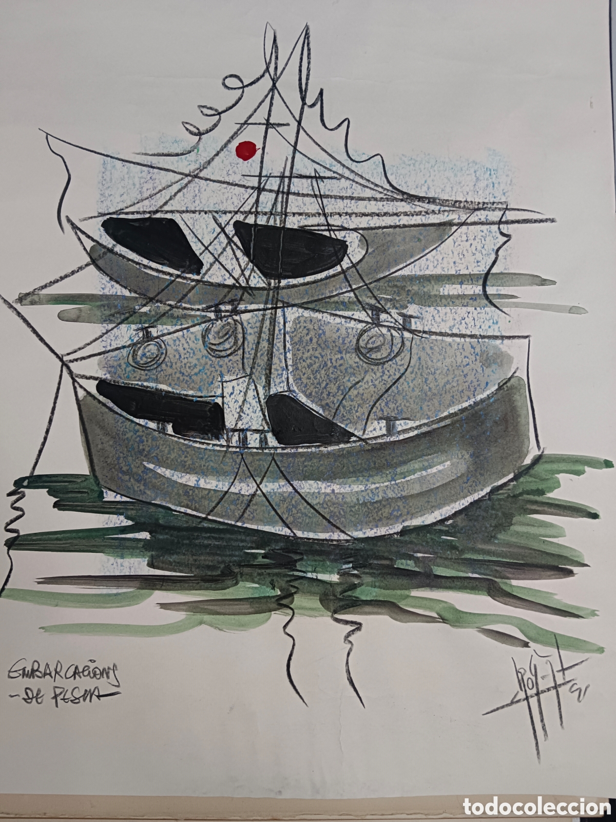 Arte: Ros Miquel, (1946-2023) &rdquo;embarcaciones de pesca&rdquo;, firmado, 1991