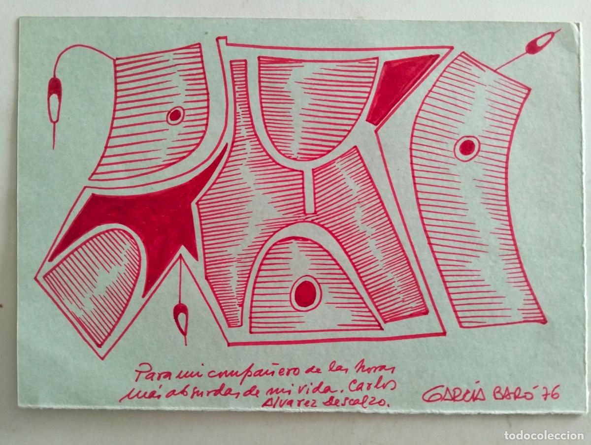 Arte: DIBUJO ORIGINAL, GARCIA BAR&Oacute; 76, REALIZADO EN CARTULINA, MEDIDAS 23,5 X 16 CTM