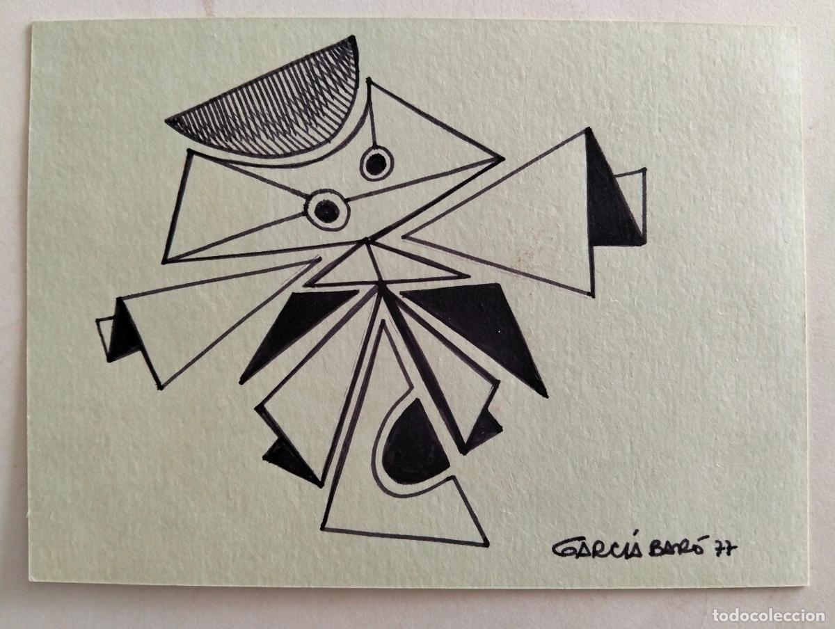 Arte: DIBUJO ORIGINAL, GARCIA BAR&Oacute; 77, REALIZADO EN CARTULINA, MEDIDAS 15 X 11 CTM