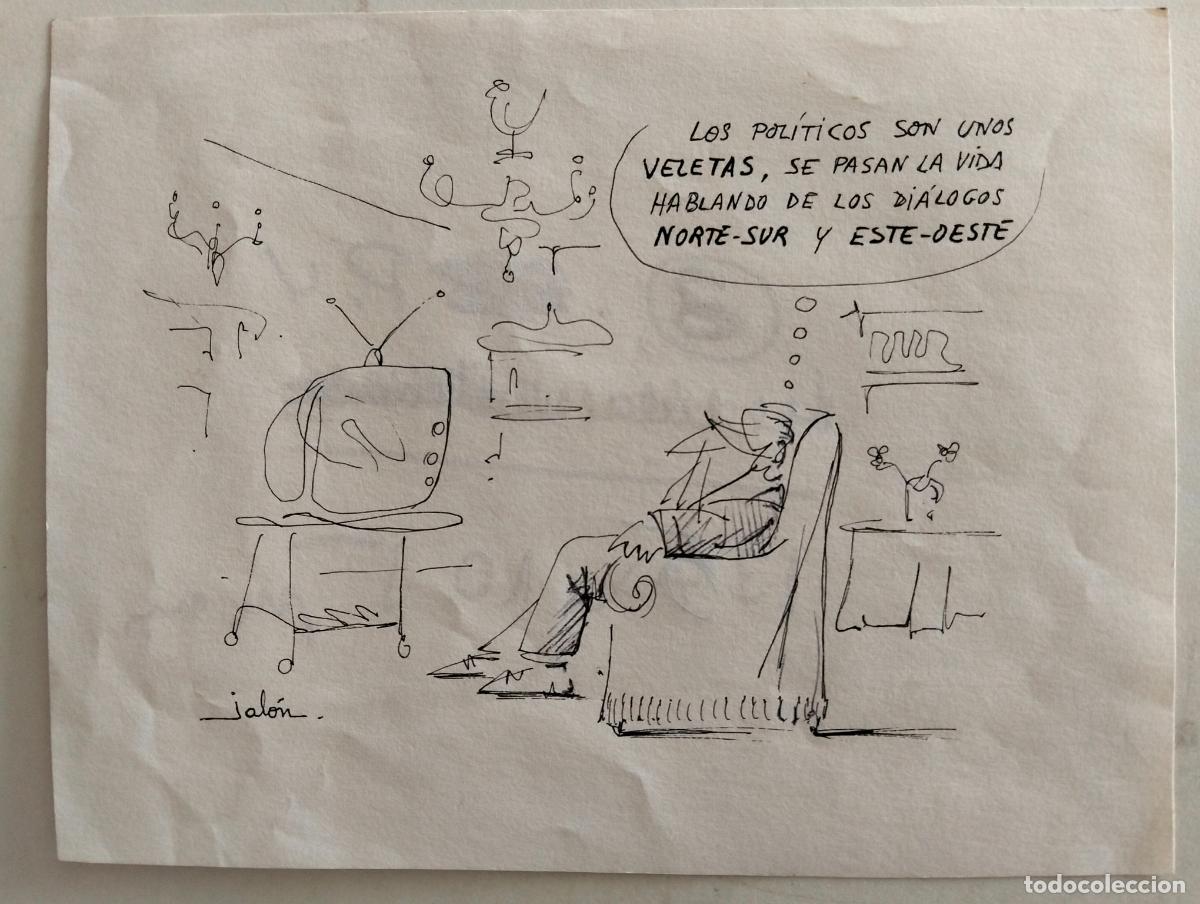 Arte: DIBUJO VI&Ntilde;ETA, HUMORISTA JALON, ORIGINAL EN TINTA SOBRE PAPEL, MEDIDAS 18,5 X 14 CTM
