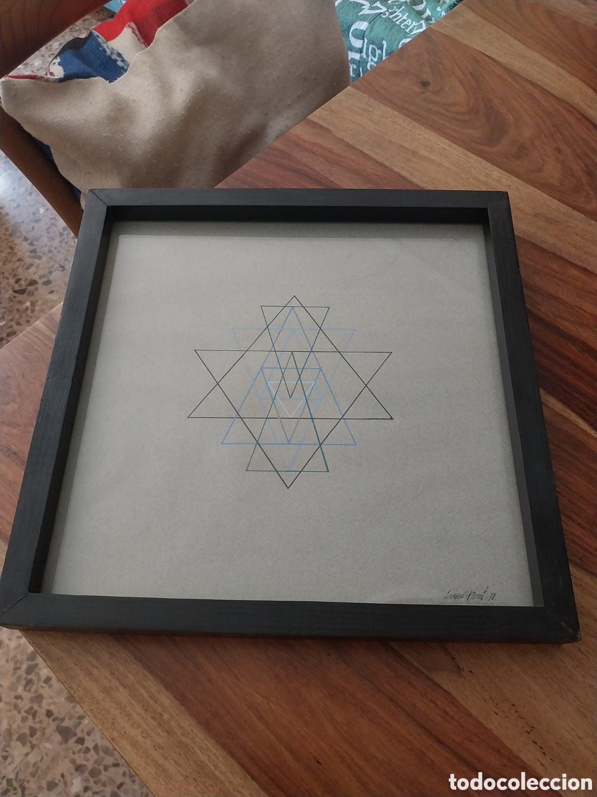 Arte: Original tinta sobre papel de Antoni Moret 78 Abstracci&oacute;n geom&eacute;trica Op-Art