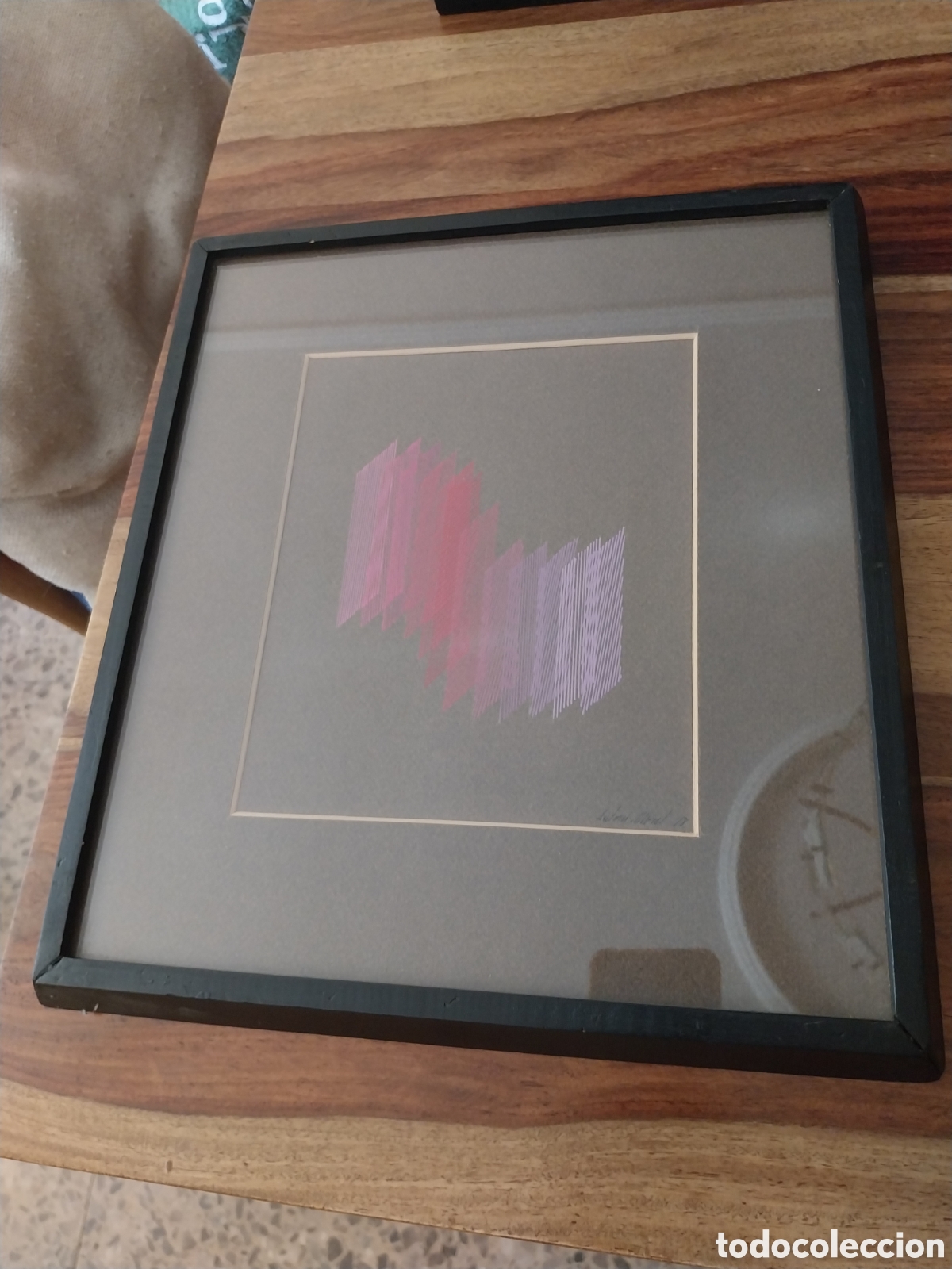 Arte: Original tinta sobre papel de Antoni Moret 78 Abstracci&oacute;n geom&eacute;trica Op-art