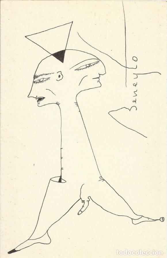 Arte: Antonio Beneyto. Dibujo a tinta sobre papel. Surrealismo. Firmado a mano. 21x13,5 cm.