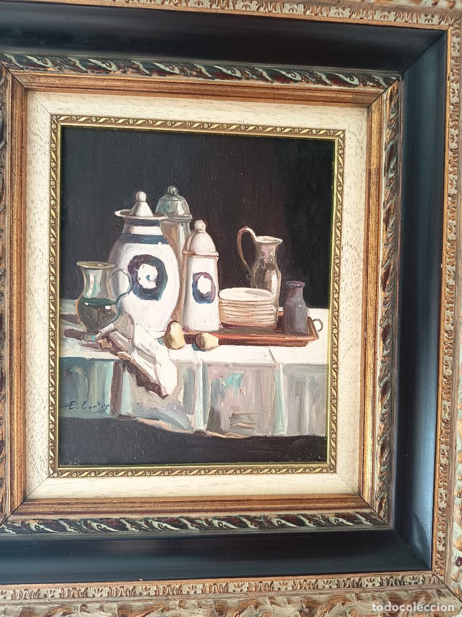 Arte: Cuadro al &oacute;leo. Bodeg&oacute;n firmado E. Cort&eacute;s - Foto 1