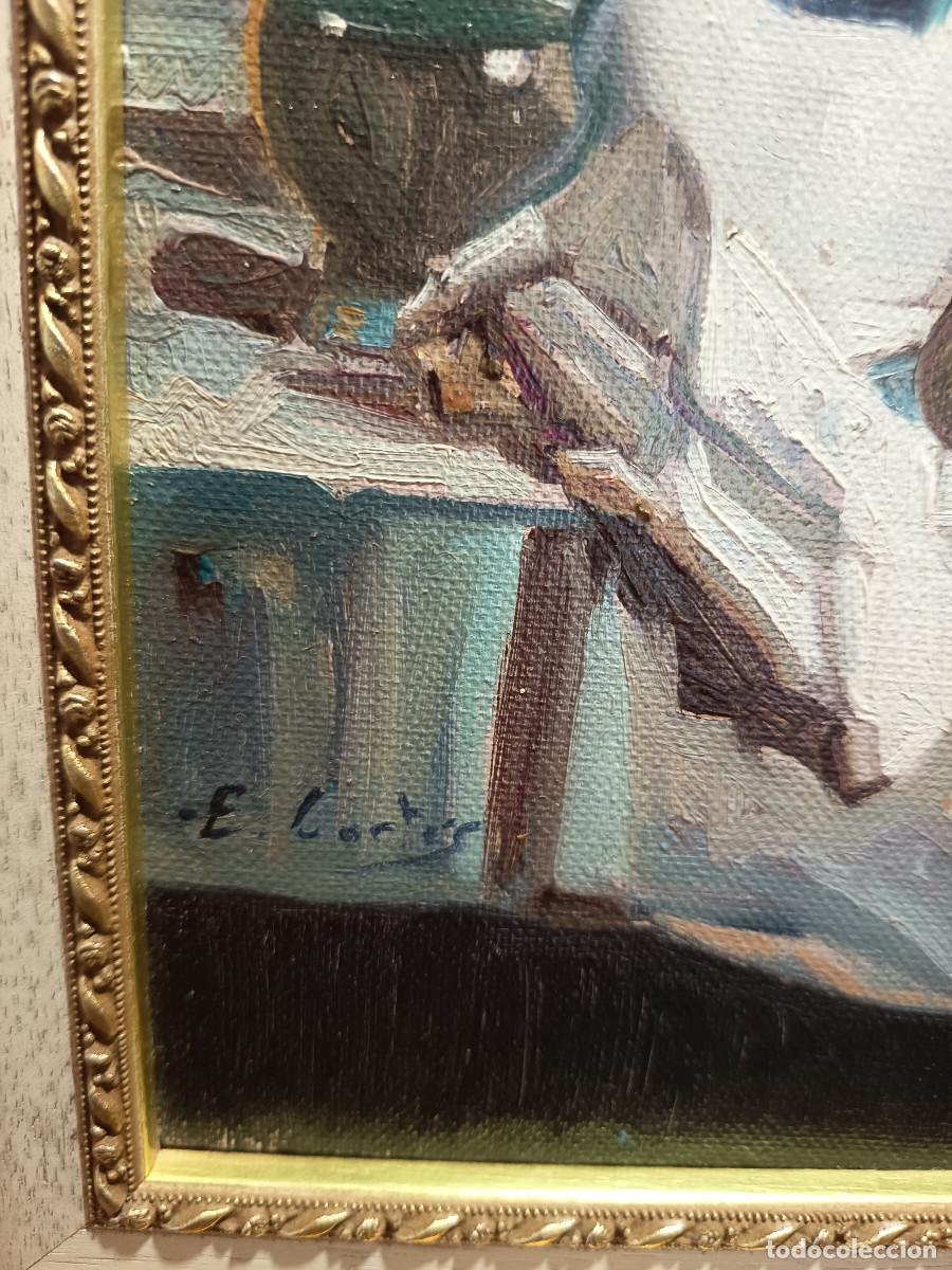 Arte: Cuadro al &oacute;leo. Bodeg&oacute;n firmado E. Cort&eacute;s - Foto 3