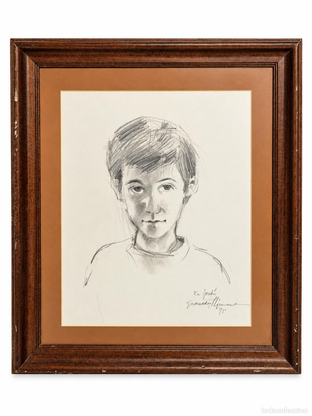 Arte: Retrato al Carboncillo - Granados Llimona (Barcelona, 1931-Sant Joan de les Fonts, 2005) - A&ntilde;o 95