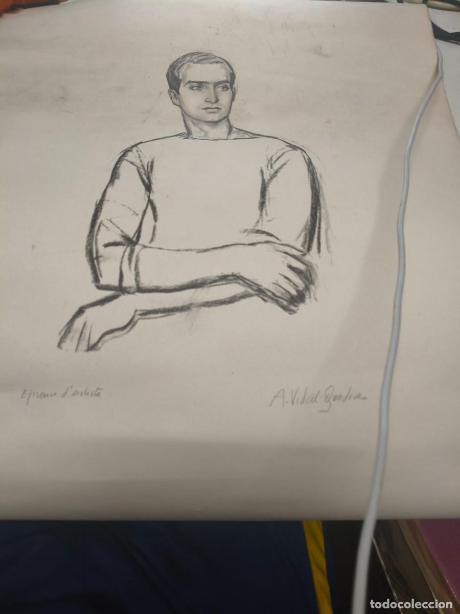 Arte: Autorretrato ? A. Vidal Quadras. Alejo. Carboncillo
