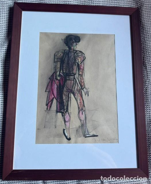 Arte: Molina S&aacute;nchez. Torero. Dibujo a ceras fdo a l&aacute;piz y fechado 1962. 42,5x33 (27,5x19,5 huella)