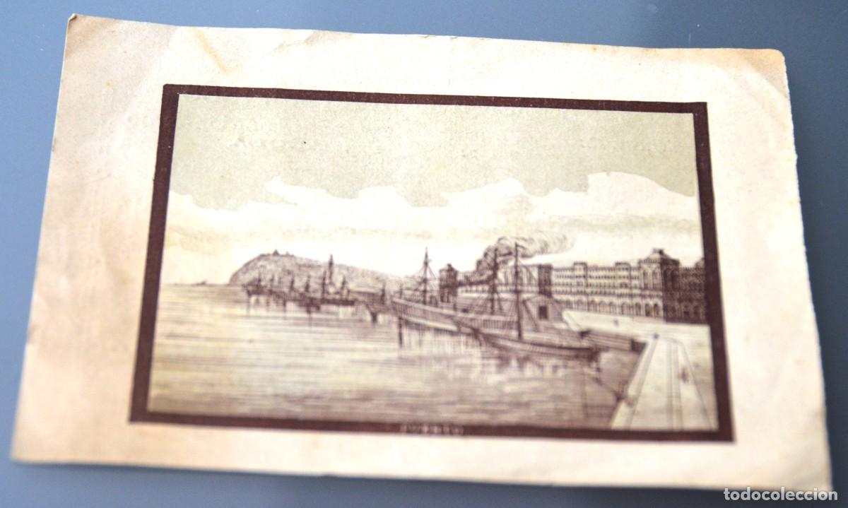Arte: GRABADO PUERTO DE BARCELONA Y MONTJU&Iuml;C - AD EXPOSICI&Oacute;N UNIVERSAL 1888 - PAPELER&Iacute;A PEDRO JUAN BONET