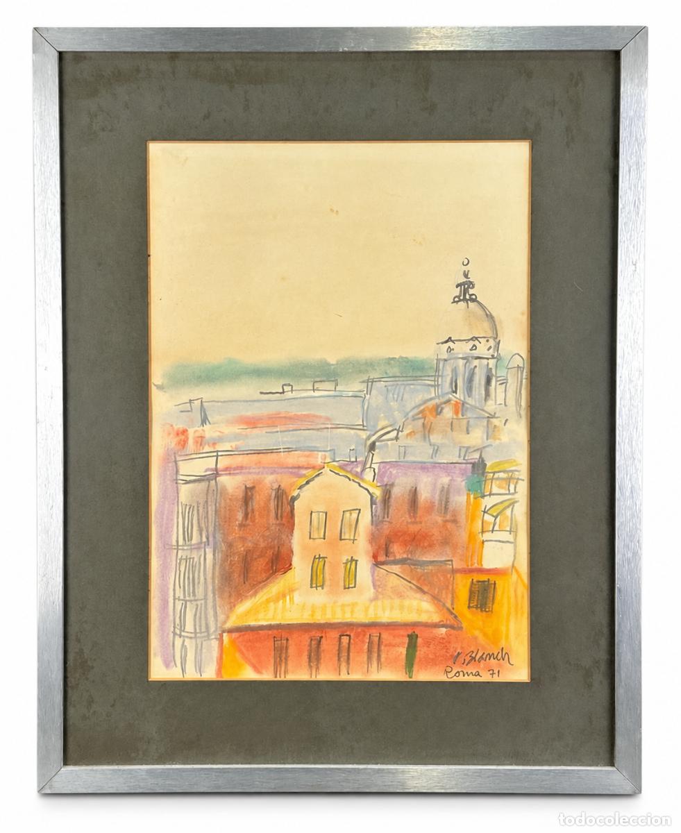 Art: XAVIER BLANCH PLA- ROMA 1971- CERA SOBRE PAPEL