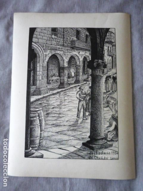 Arte: MANUEL CHAMOSO LAMAS DIBUJO A PLUMILLA 1950 RIBADAVIA ORENSE