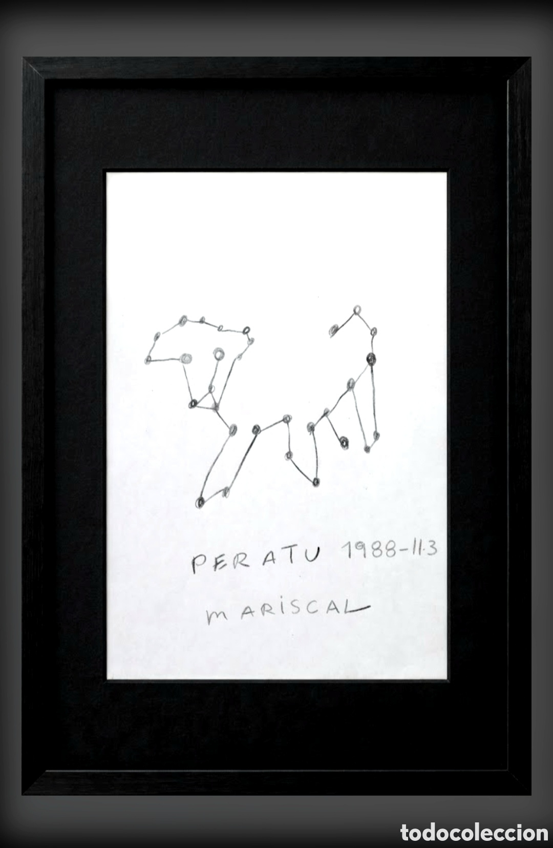 Arte: Javier MARISCAL (Valencia, 1950) &rdquo;Perro constelaci&oacute;n&rdquo; dibujo a l&aacute;piz (21 x 14.5) firmado 11-03-1983