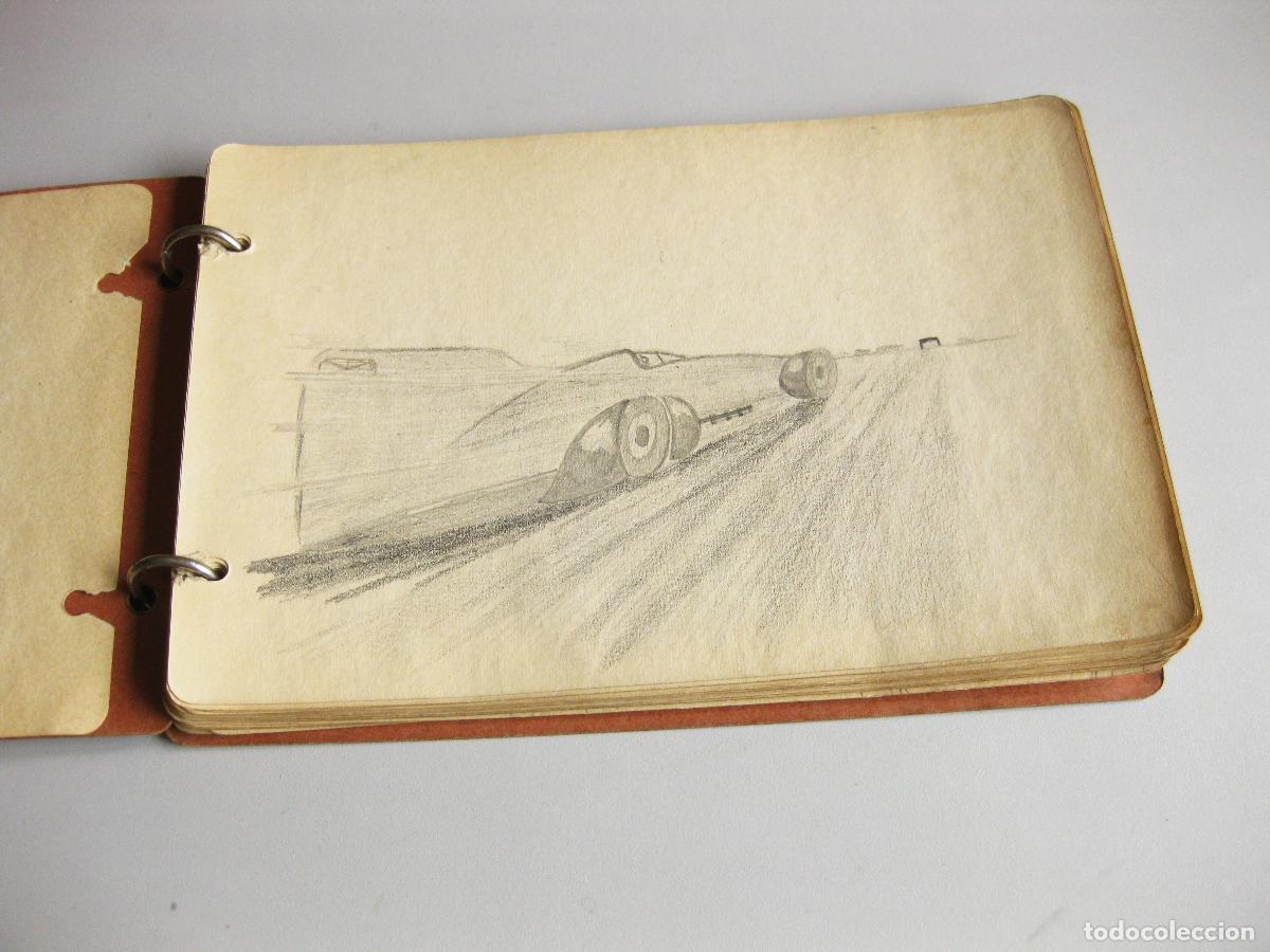 Arte: ANTIGUO ALBUM CON 28 DIBUJOS DE CARRERAS DE AUTOM&Oacute;VILES ANTIGUOS DE 1932