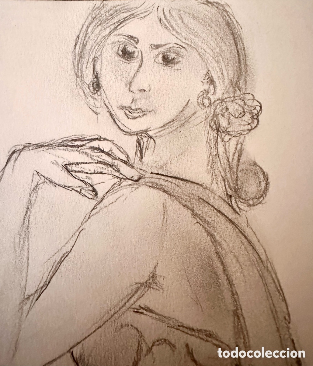 Arte: Dibujo al l&aacute;piz. Gitana. - Foto 1