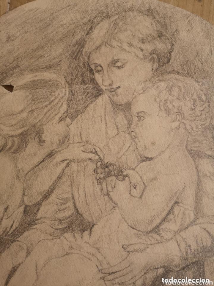 Arte: Dibujo a lapiz, 30 x 33cm - firmado y fechado -VER FOTOS - doblado por un lateral -