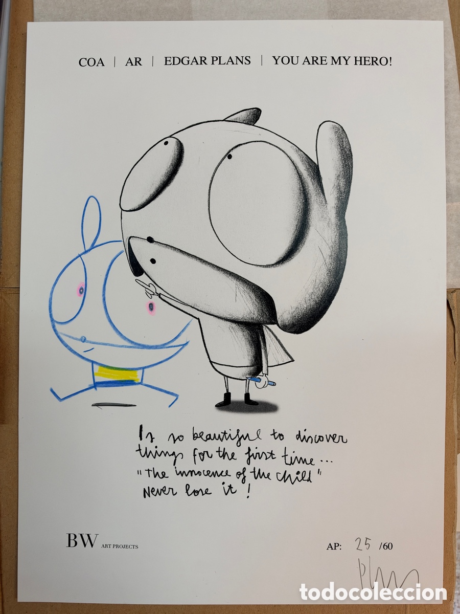 Arte: Edgar Plans - You Are My Hero COA Dibujo original AP 25