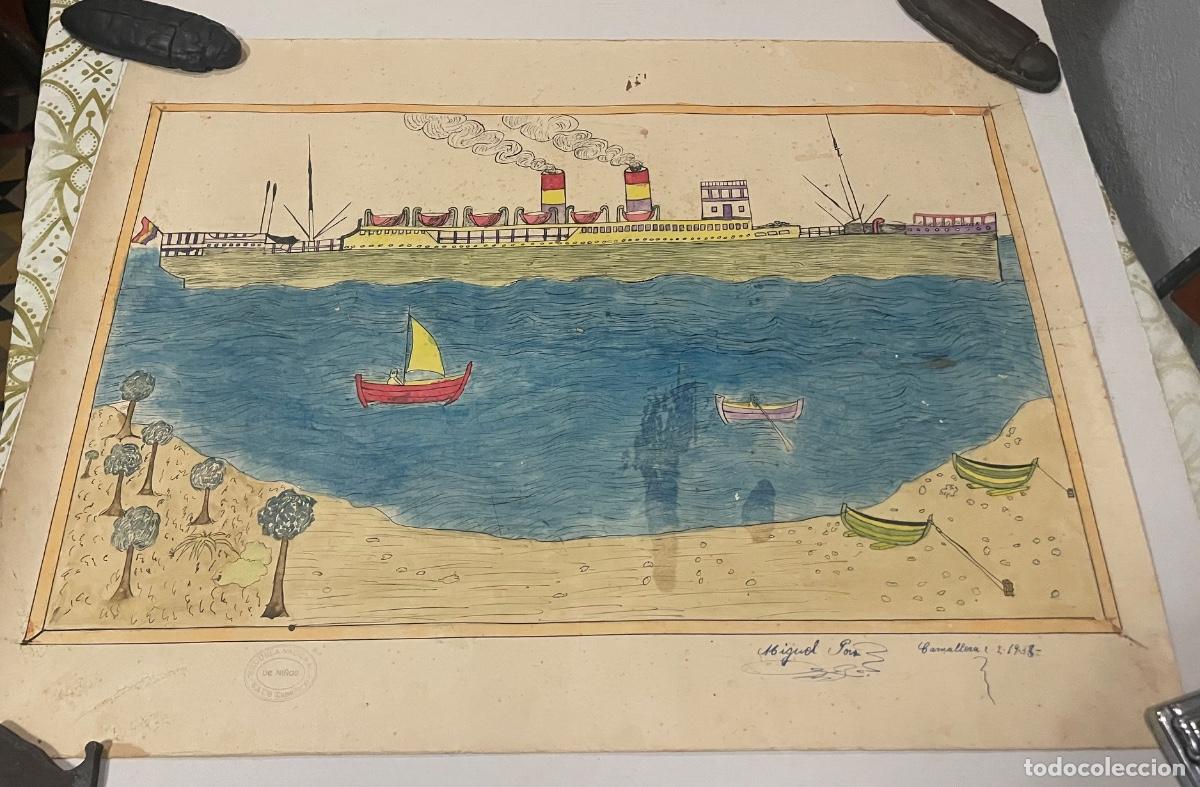 Arte: ARTE / INFANTIL - REPUBLICA - SAUS - CAMALLERA - 2-2-1933 - DIBUJO REALIZADO DURANTE EL PERIODO REPU
