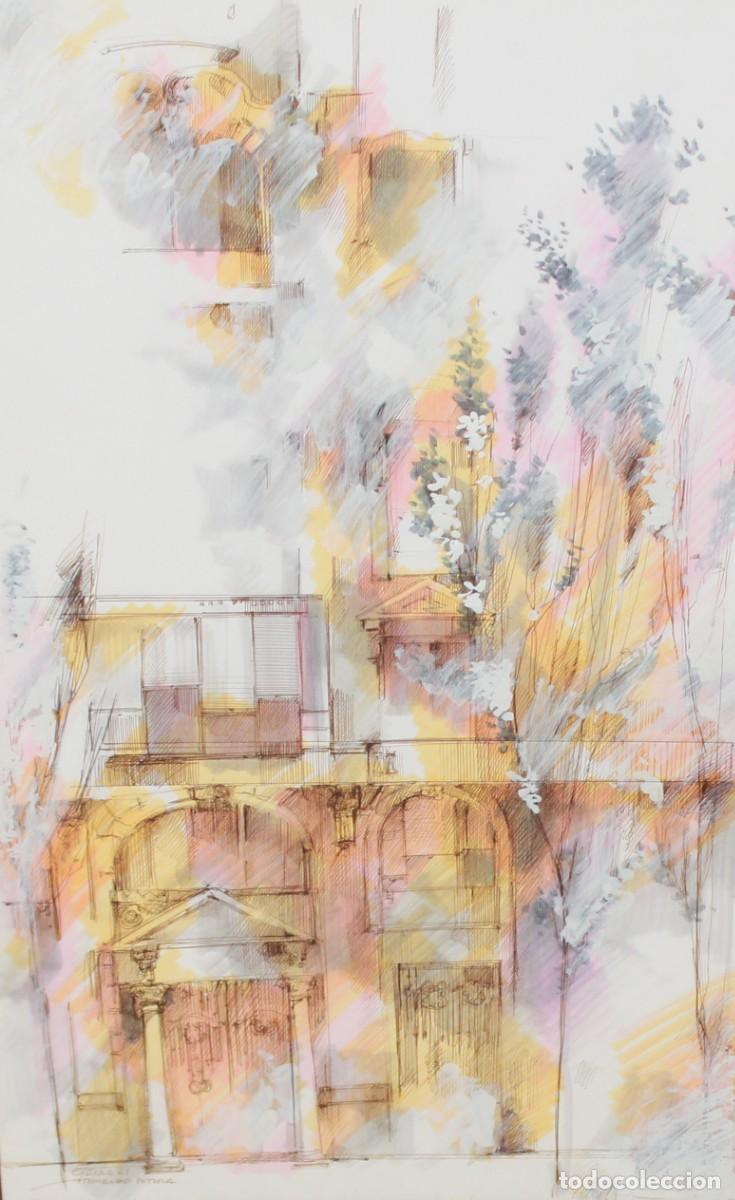 Arte: ARMANDO SERRA CORTES (Val&eacute;ncia, 1950) TECNICA MIXTA. VISTA URBANA