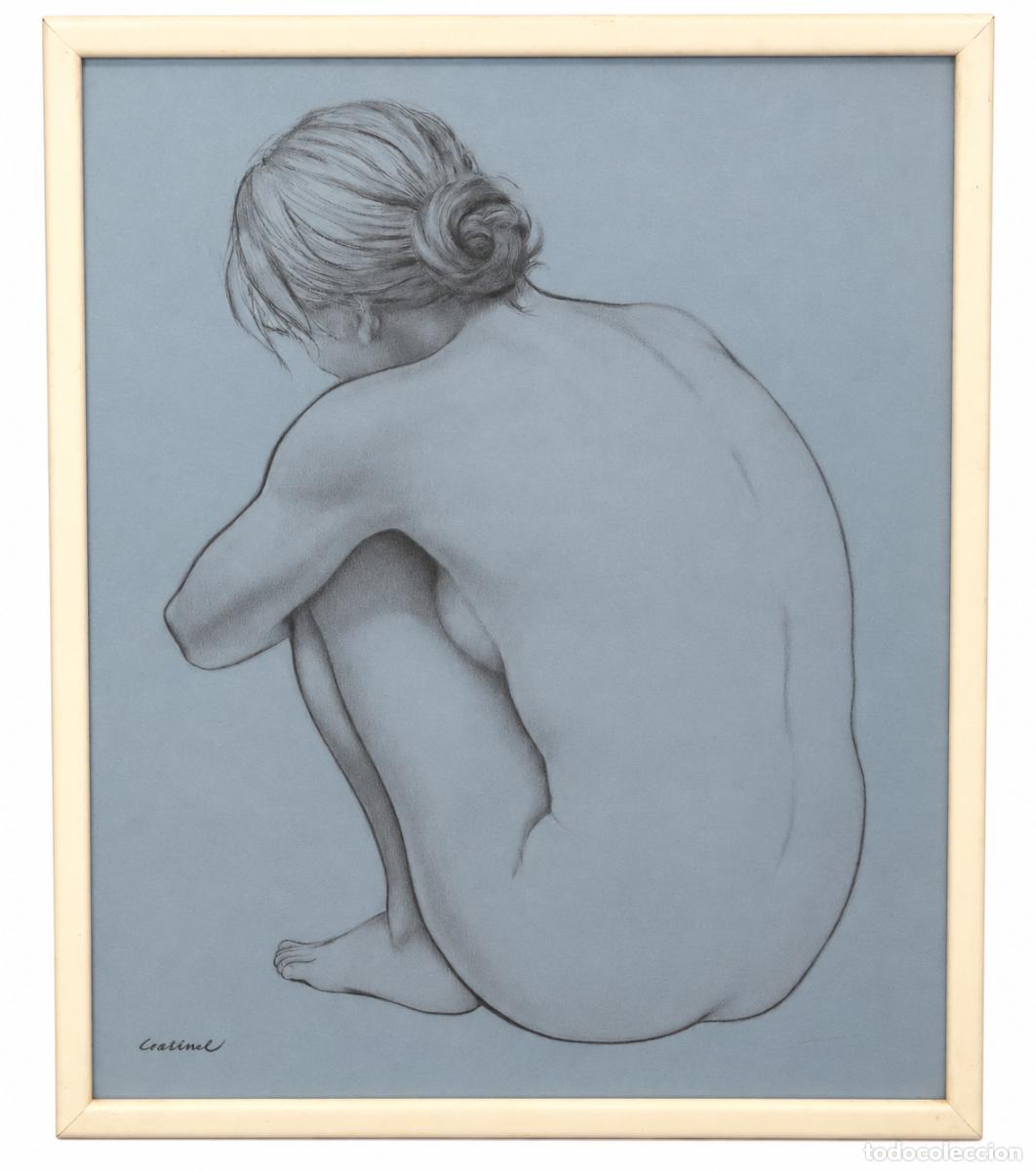Arte: LLUIS GALLART GARCIA (Calella, 1922 - Barcelona, 1985) DIBUJO CARBON. DESNUDO FEMENINO