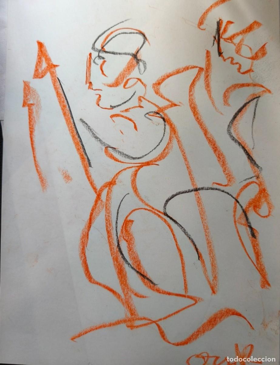 Arte: Dibujo original de Acisclo Manzano firmado peregrinos