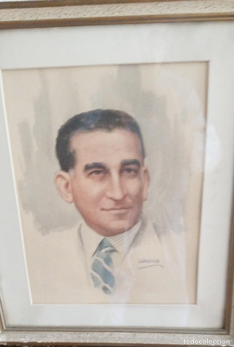 Arte: RETRATO A LA AGUADA FIRMADO