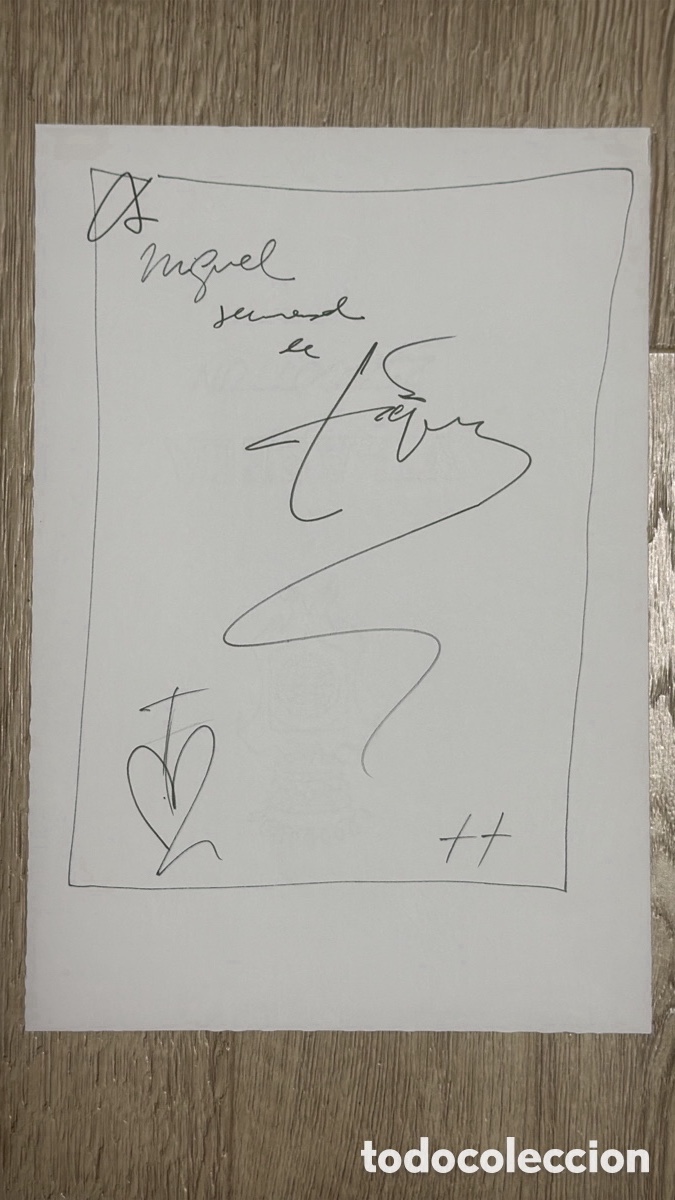 Arte: Dibujo original a rotulador de Antoni Tapies con dedicatoria