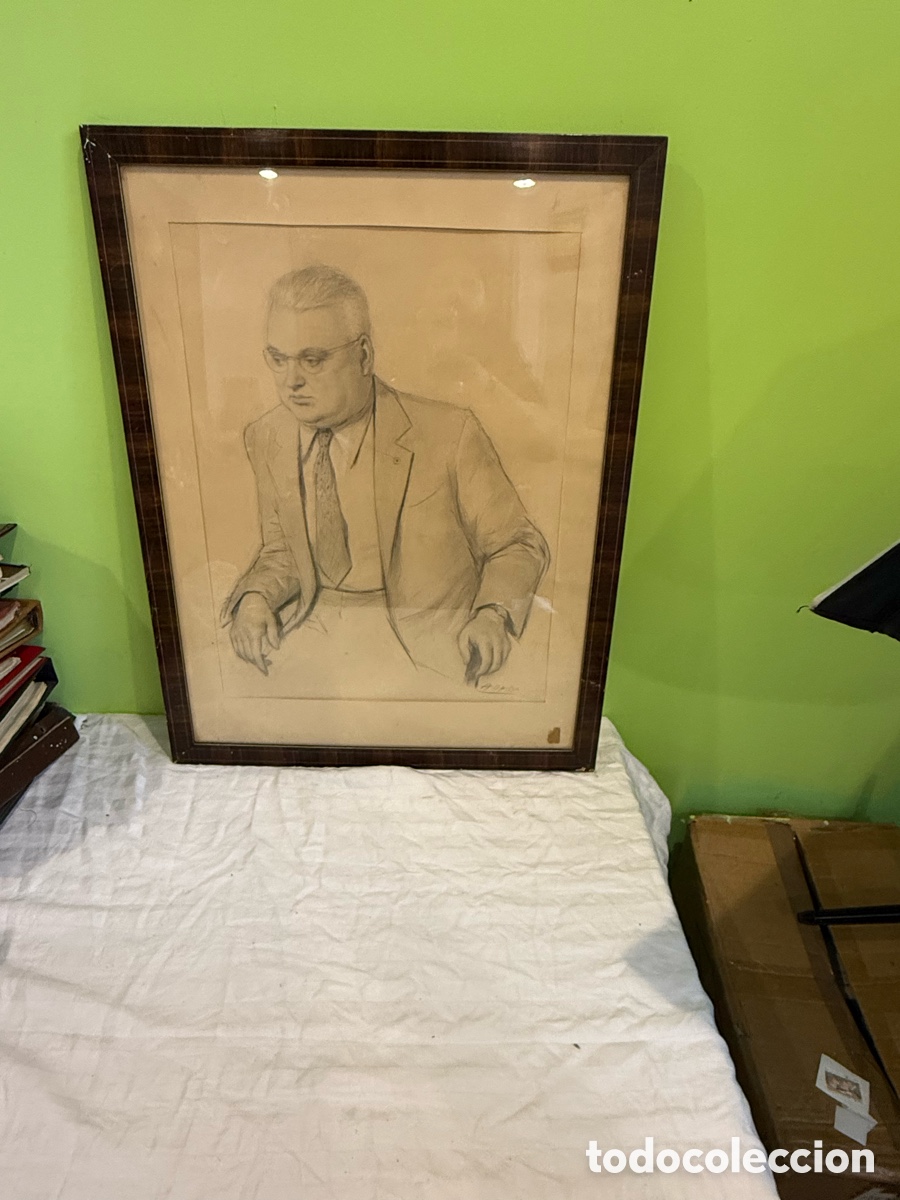 Arte: Alfredo Opisso Cardona (1907-1980) &ndash; Retrato a l&aacute;piz firmado &ndash; siglo XX