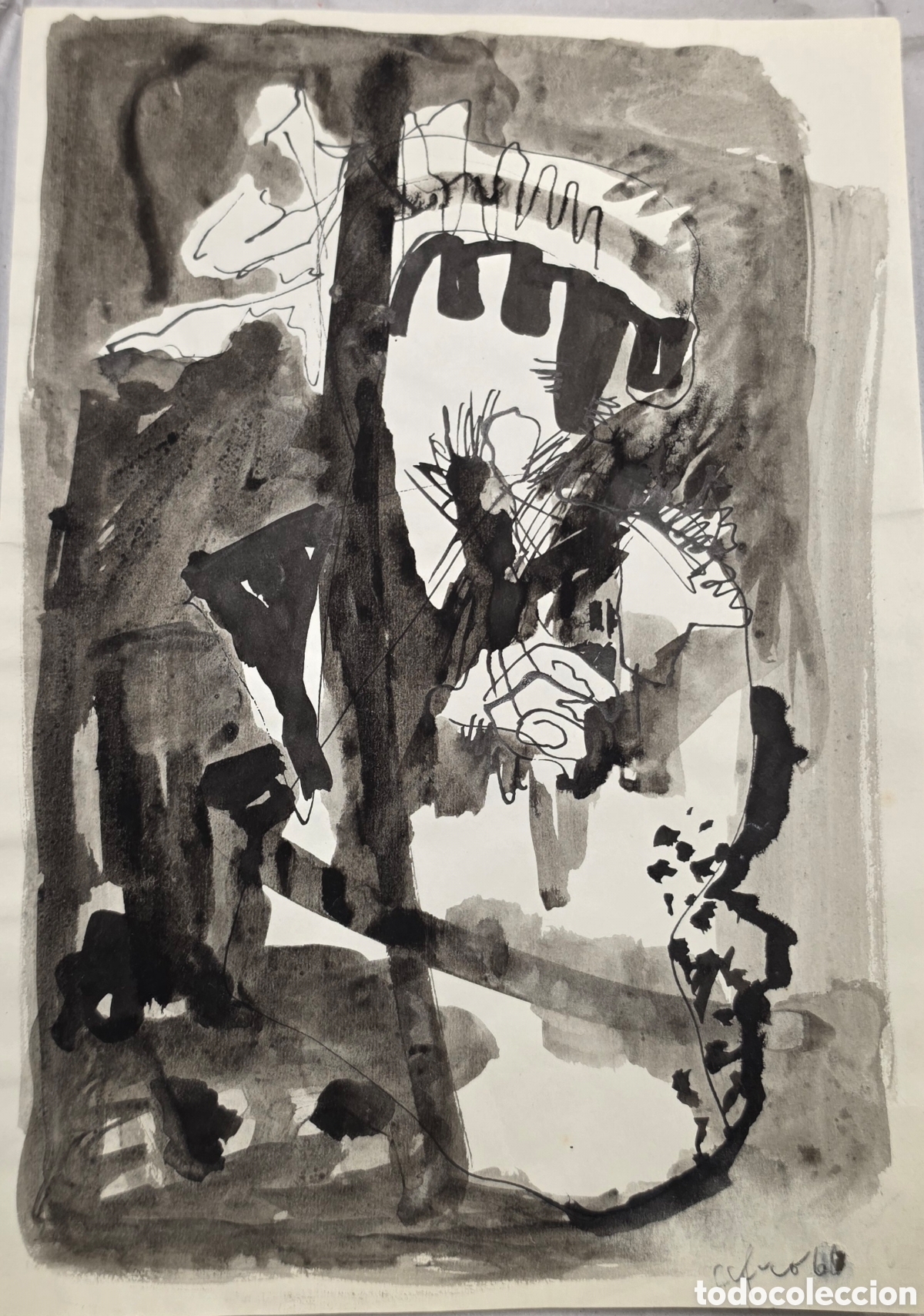 Arte: Afro Basaldella, 1968. Dibujo a tinta sobre papel.