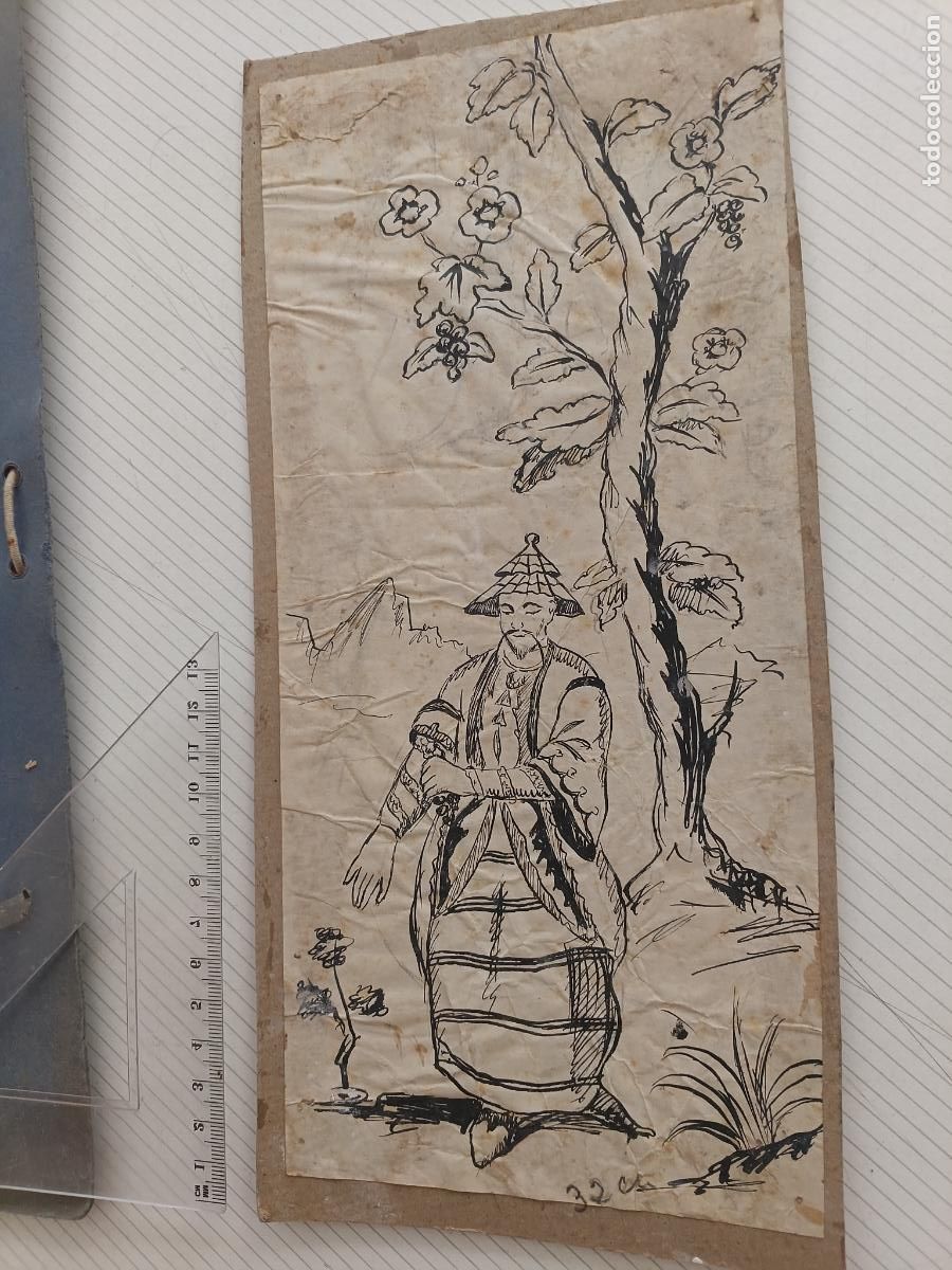 Arte: Dibujo antiguo. Posible boceto de fallas. Valencia