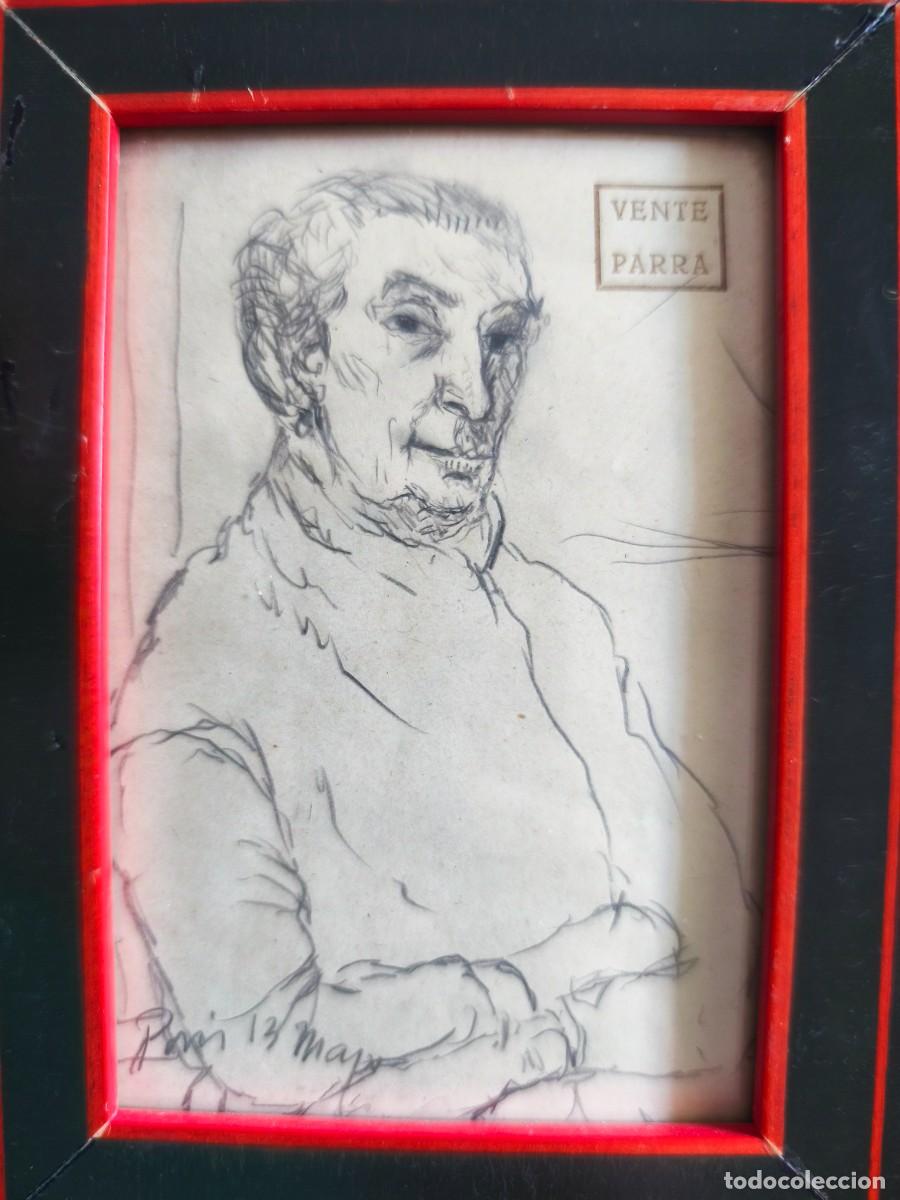 Arte: GIN&Eacute;S PARRA. SELLO DE TESTAMENTAR&Iacute;A. POSIBLE AUTORRETRATO. DIBUJO. PINTOR DE ALMER&Iacute;A