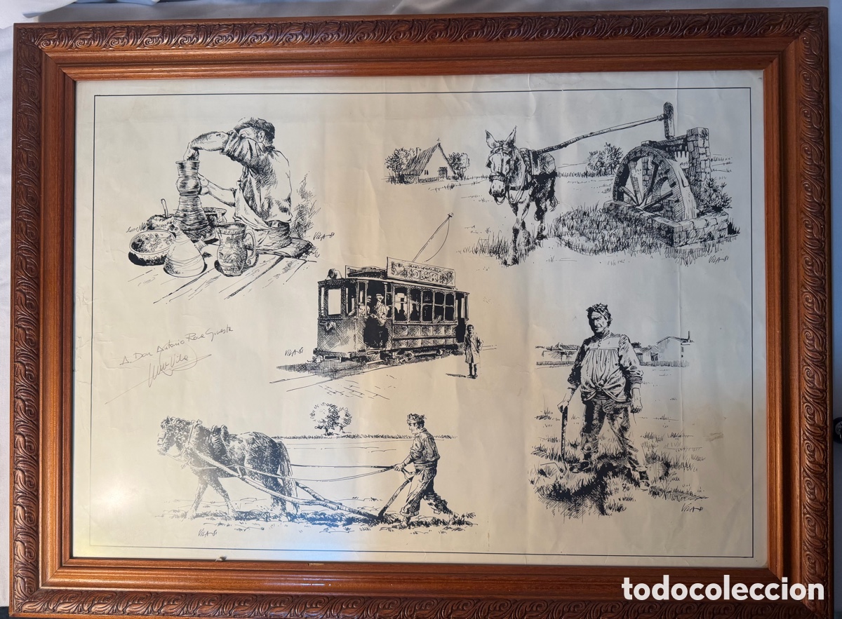 Arte: Dibujo a plumilla original costumbrista Valenciano Vila