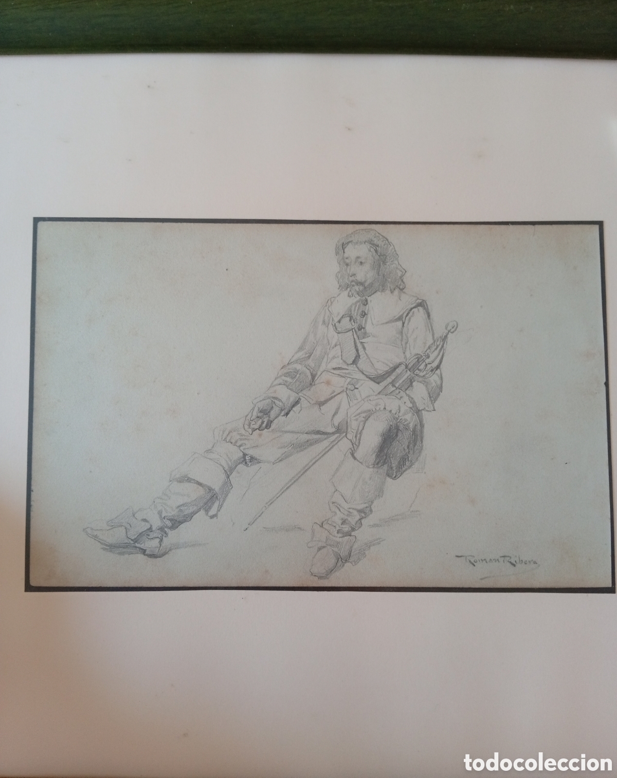 Arte: Rom&aacute;n Ribera ( Barcelona 1848-1935) precioso dibujo antiguo pintura Catalana