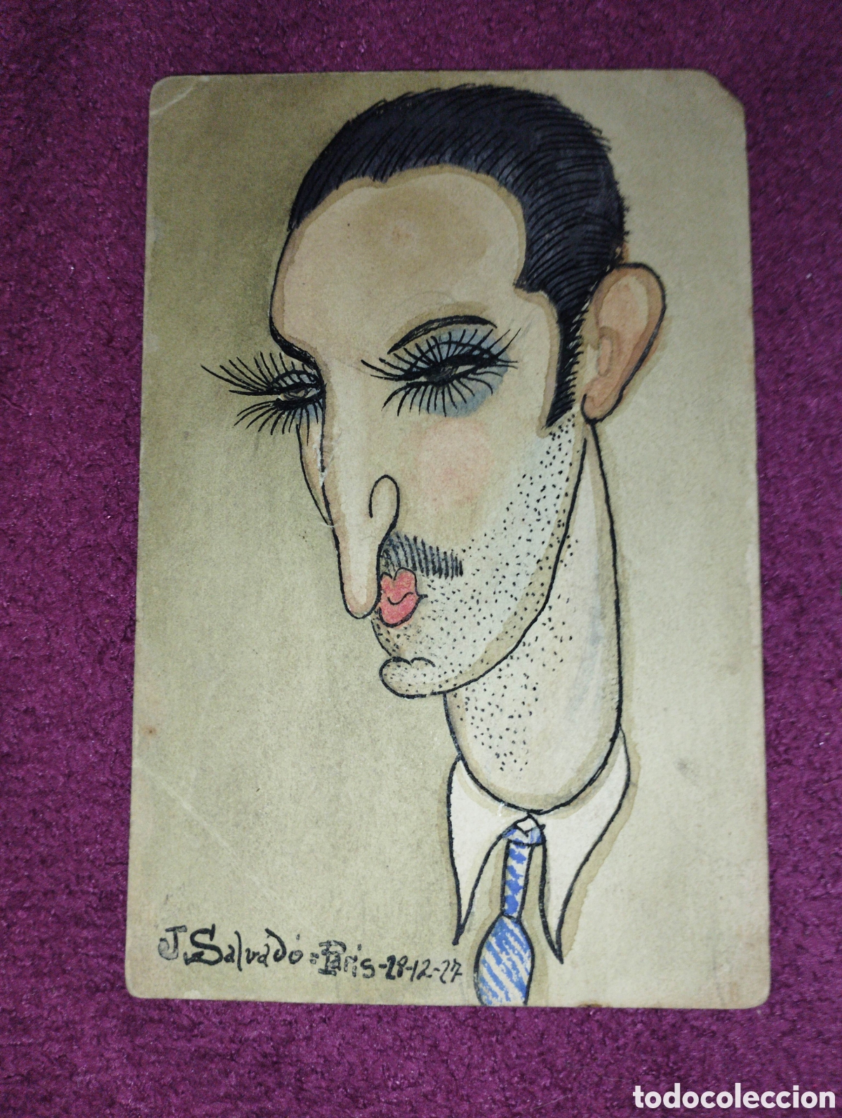 Arte: JACINT SALVAD&Oacute; (Mont-roig del Camp, 1892 - Le Castellet, 1983). Caricatura bohemia, Par&iacute;s, 1927