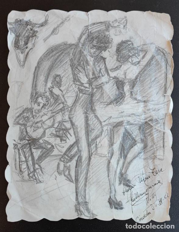 Arte: DIBUJO DE TABLADO FLAMENCO CORDOBA 1962 CON FIRMA A IDENTIFICAR, GUILLERMO GARCIA? WILLY, 19,5 X 16,