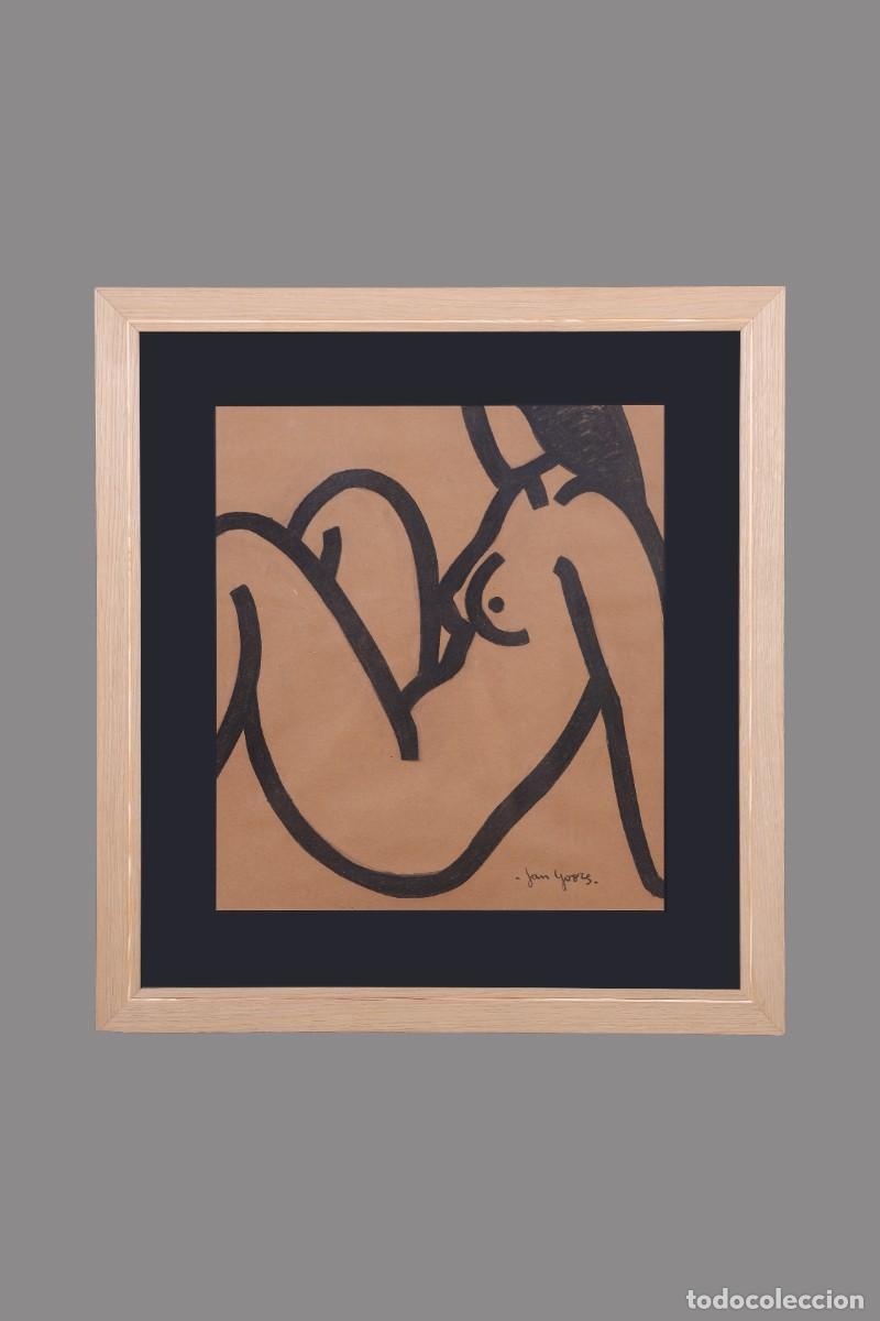 Arte: DIBUJO ORIGINAL DE JAN YOORS FIRMADO. CON MARCO. C. 1970