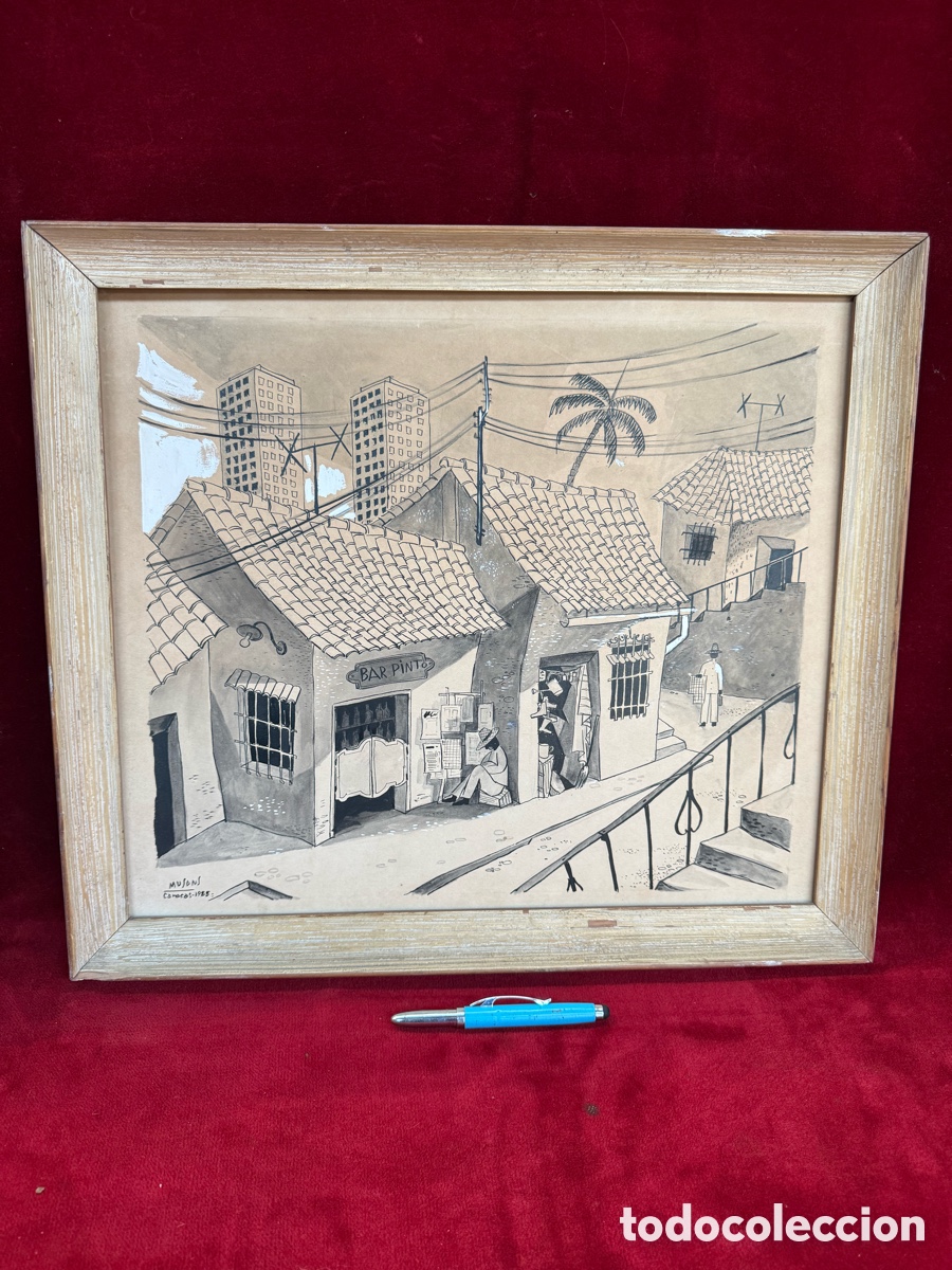 Art: Antiguo cuadro,dibujo de Jordi Musons 1955,Caracas