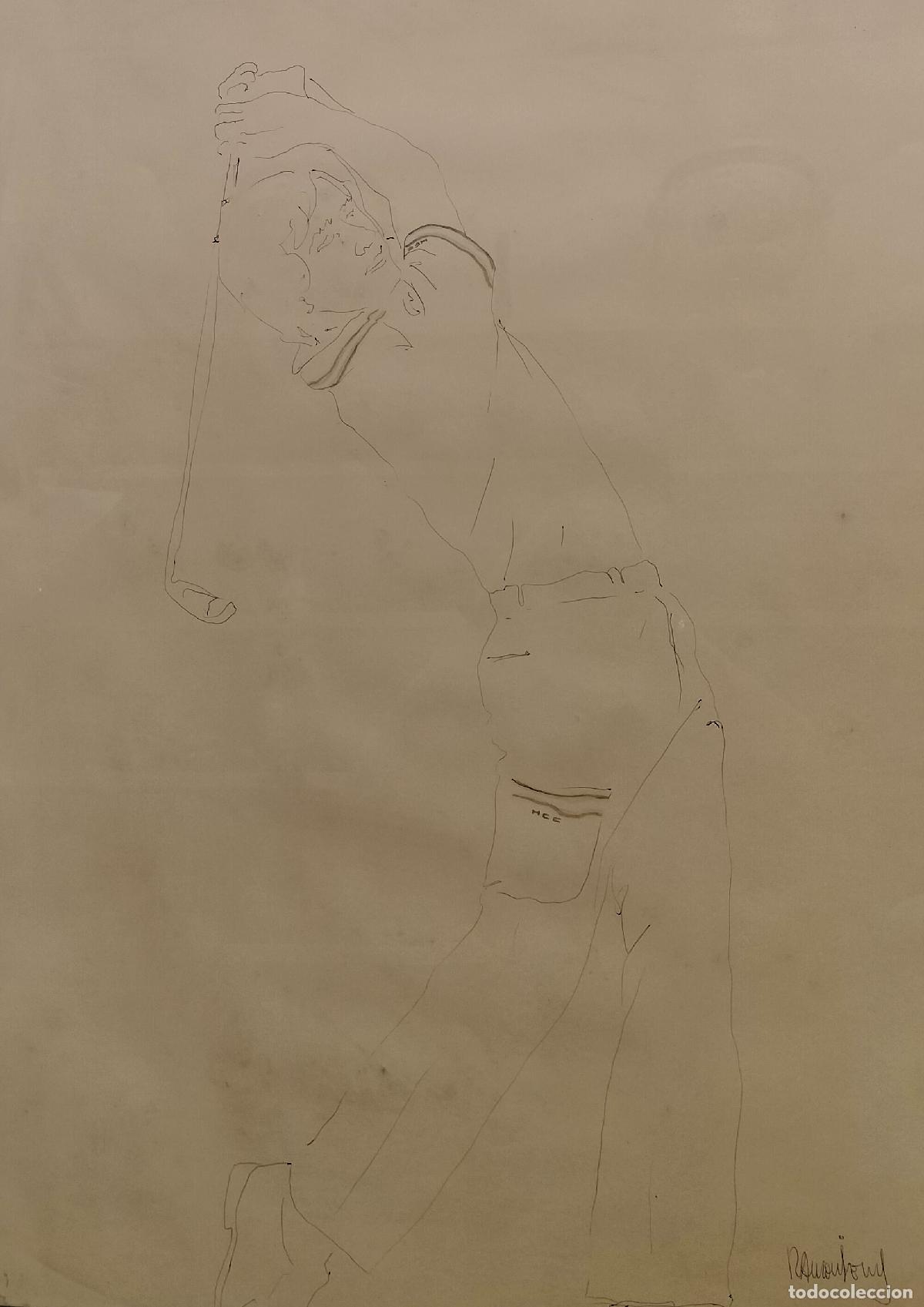 Art: EL SWING DEL GOLFISTA. FIRMA ILEGIBLE. T&Eacute;CNICA MIXTA SOBRE PAPEL. ESPA&Ntilde;A. SIGLO XX.