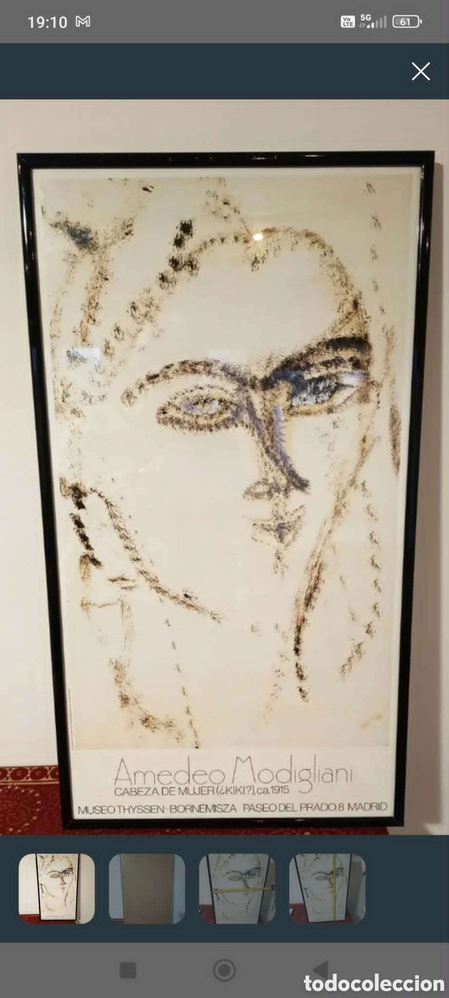 Arte: Lamina de Amadeo Modigliani. &rdquo;ROSTRO DE MUJER&rdquo;