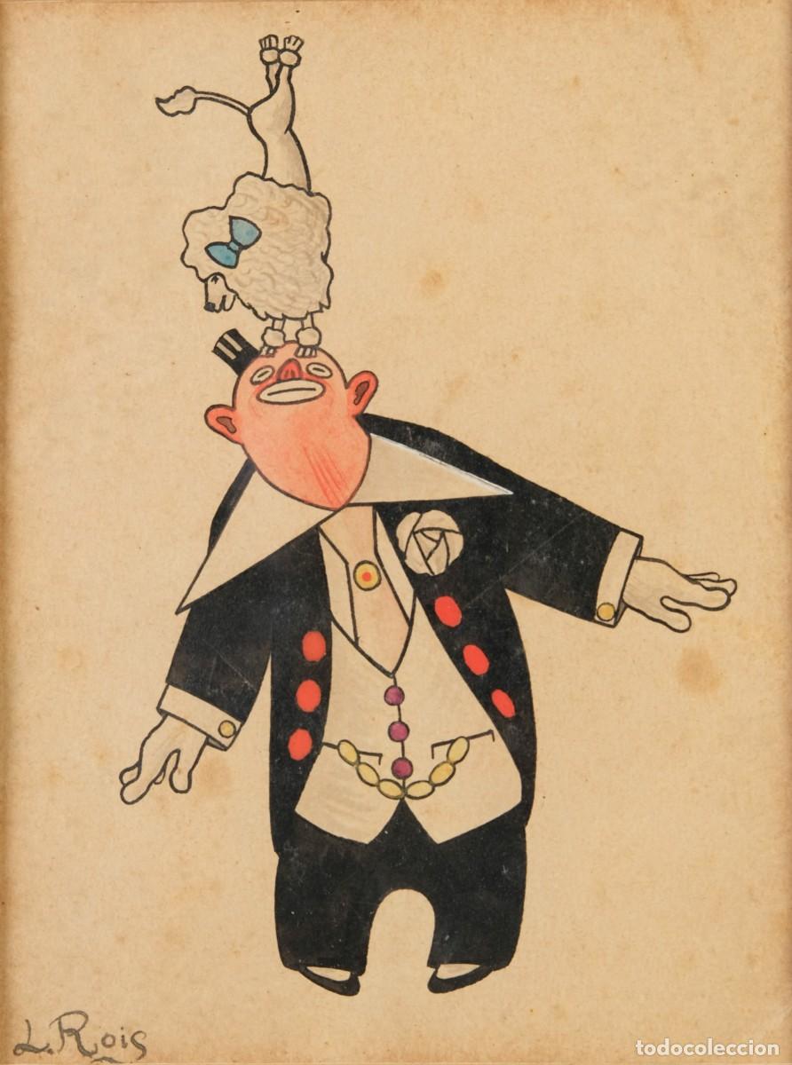 Arte: LLUIS ROIG ENSE&Ntilde;AT (BARCELONA, 1870-1949) Dibujo a tinta sobre papel &rdquo;Payaso&rdquo; Firmado.
