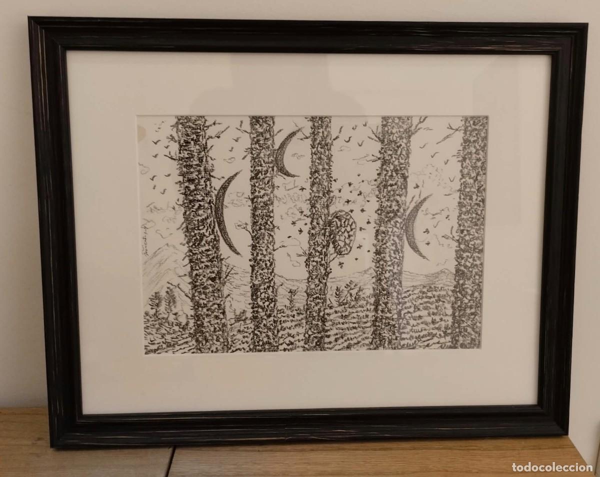 Arte: Dibujo original de Jes&uacute;s Otero Yglesias firmado y enmarcado