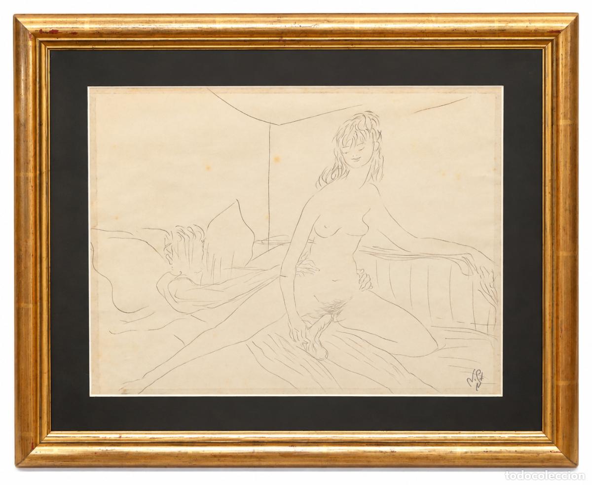 Arte: NICOLAS STERNBERG (1901-1960) DIBUJO A TINTA. ESCENA EROTICA