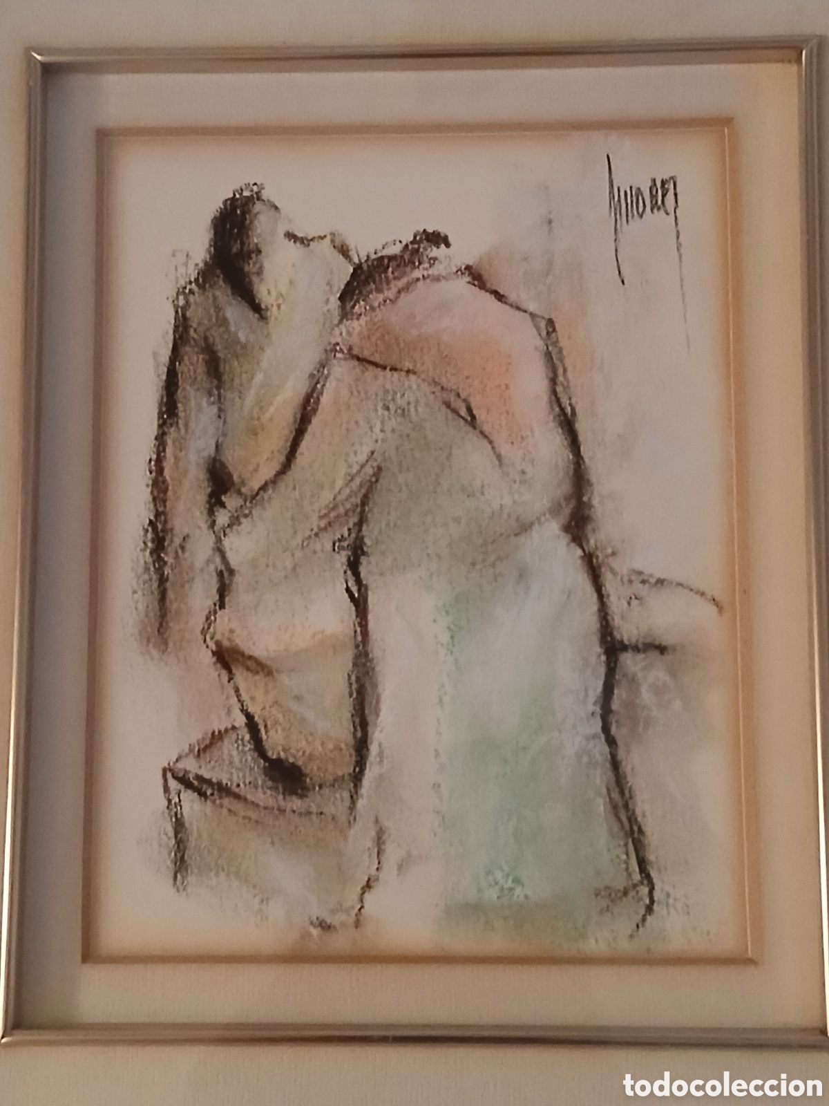 Arte: Manuel de Amores(Barcelona-1938). Pastel sobre cartulina, cristal de protecci&oacute;n