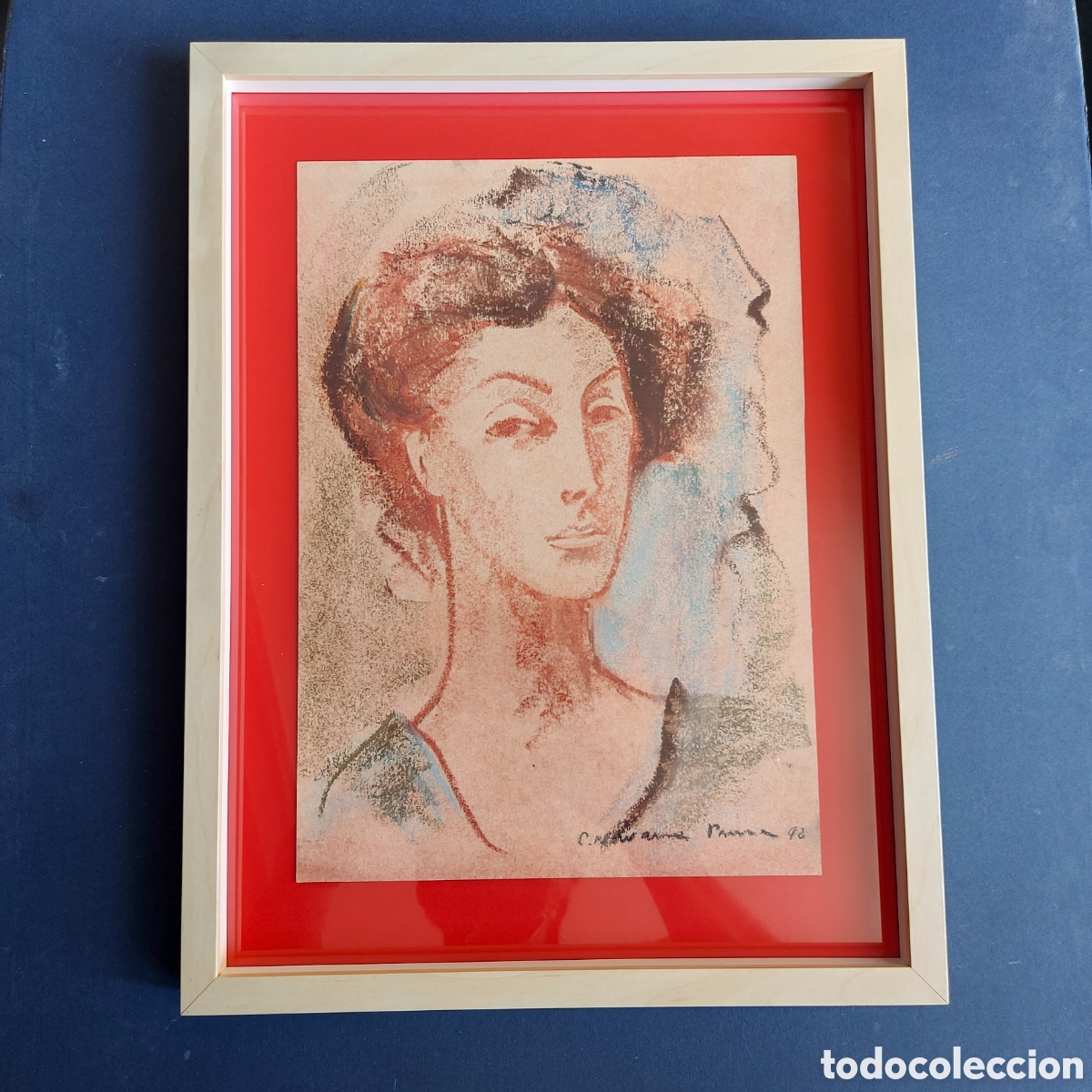 Arte: NAVARRA PRUNA &rdquo;AUTORETRAT&rdquo; PASTEL 1992