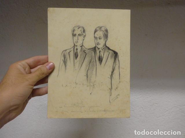 Arte: Antiguo dibujo original de principios s.XX, firma a identificar, escrito en castellano debajo.