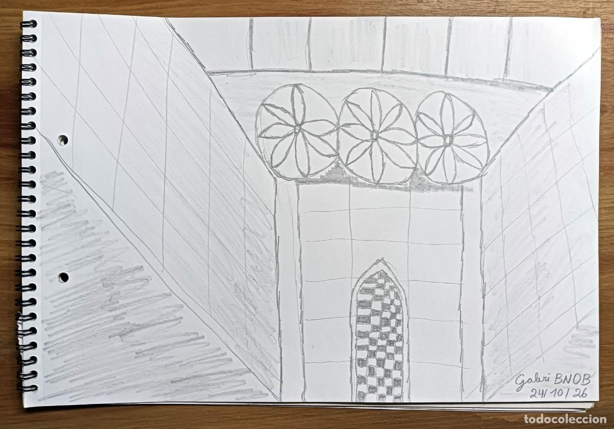 Arte: &ldquo;LA NOCHE L&Uacute;GUBRE&rdquo; - DIBUJO ORIGINAL A L&Aacute;PIZ DE GRAFITO FIRMADO - COMPOSICI&Oacute;N ARQUITECT&Oacute;NICA