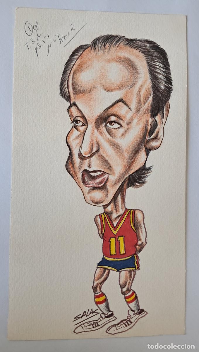 Arte: Caricatura de Juan Antonio Corbal&aacute;n Jugador de Baloncesto.Jose Luis Salas caricaturista del Alc&aacute;zar.