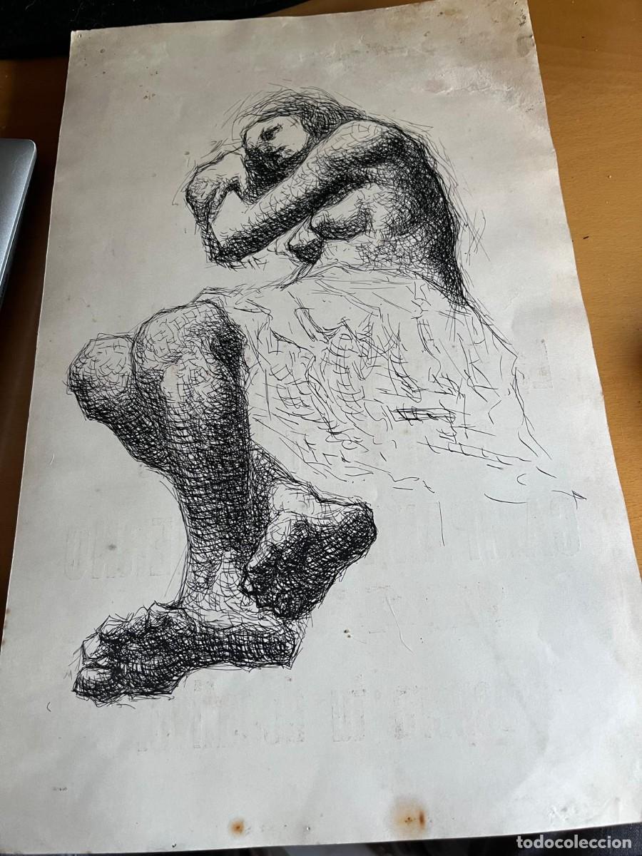 Arte: Boceto mujer Juli Garola Reus Tarragona 25x32 ctms