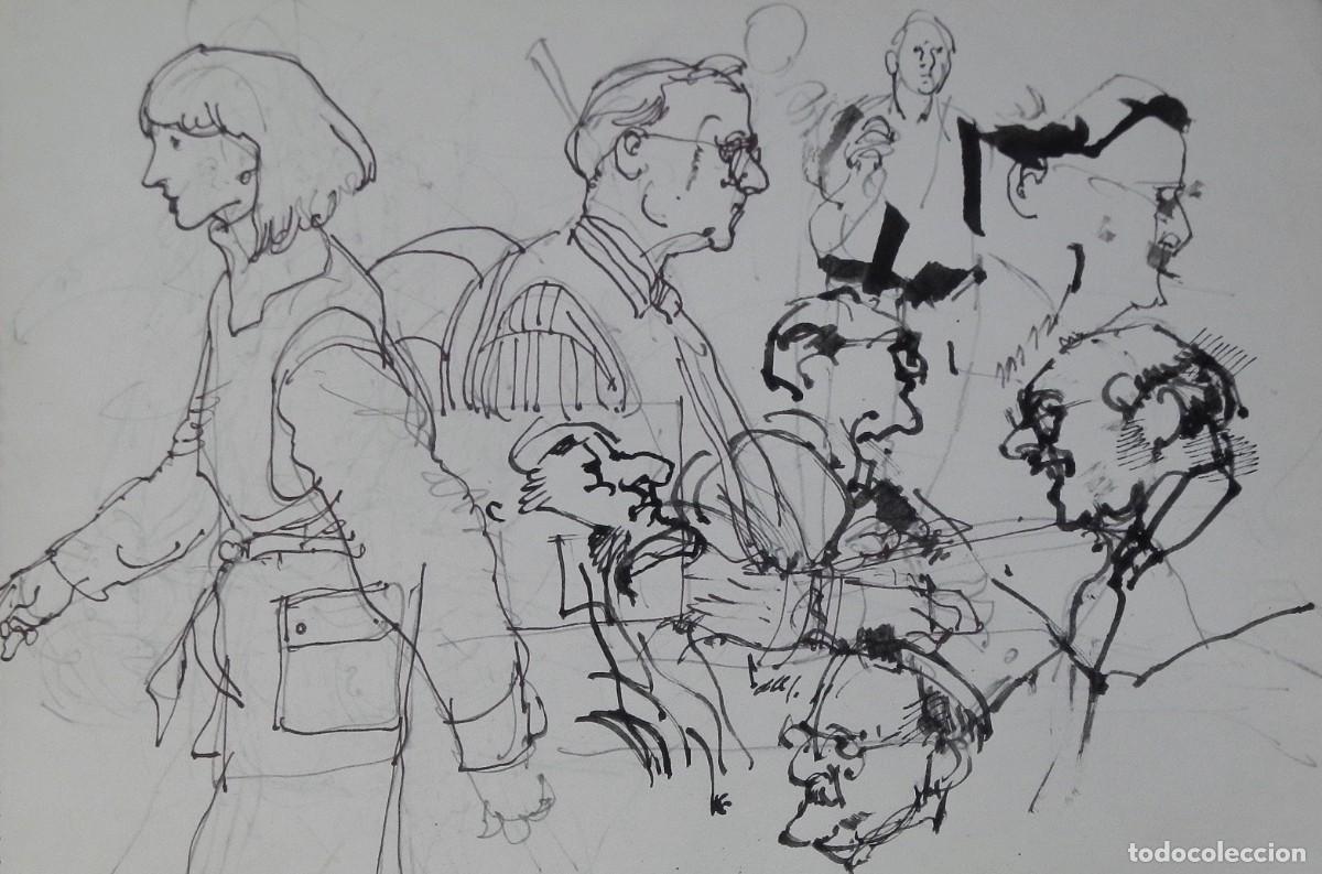 Arte: Carlos Enrique Lencinas G&oacute;mez. Tinta sobre papel. &rdquo;Personajes&rdquo;. Sin firmar. Esbozos, apuntes.