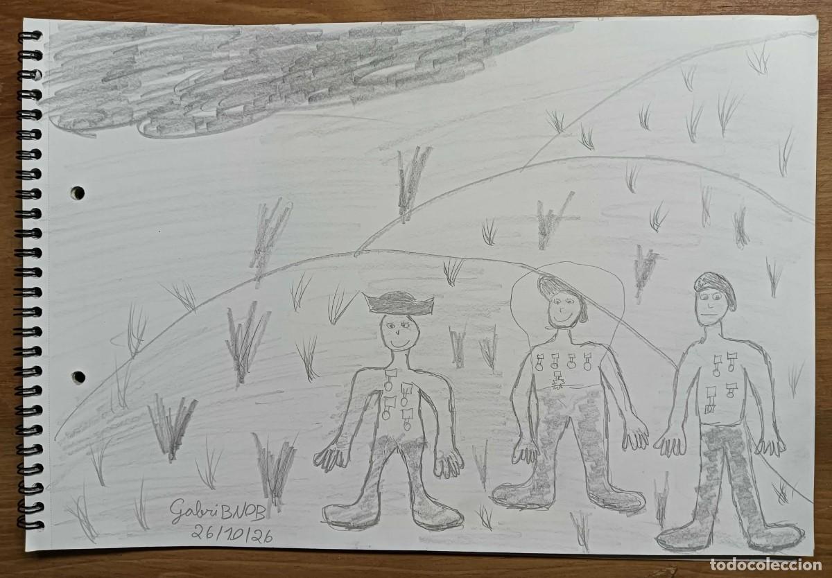 Arte: &ldquo;EL COMANDO RECIBIENDO INSTRUCCI&Oacute;N&rdquo; - DIBUJO ORIGINAL A L&Aacute;PIZ DE GRAFITO FIRMADO - 33 X 23 CM